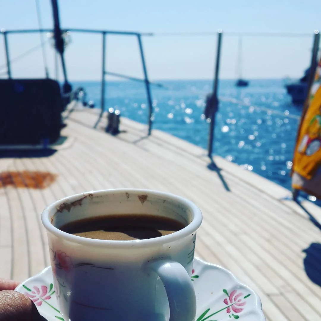Deck and sea view from my sailing album.