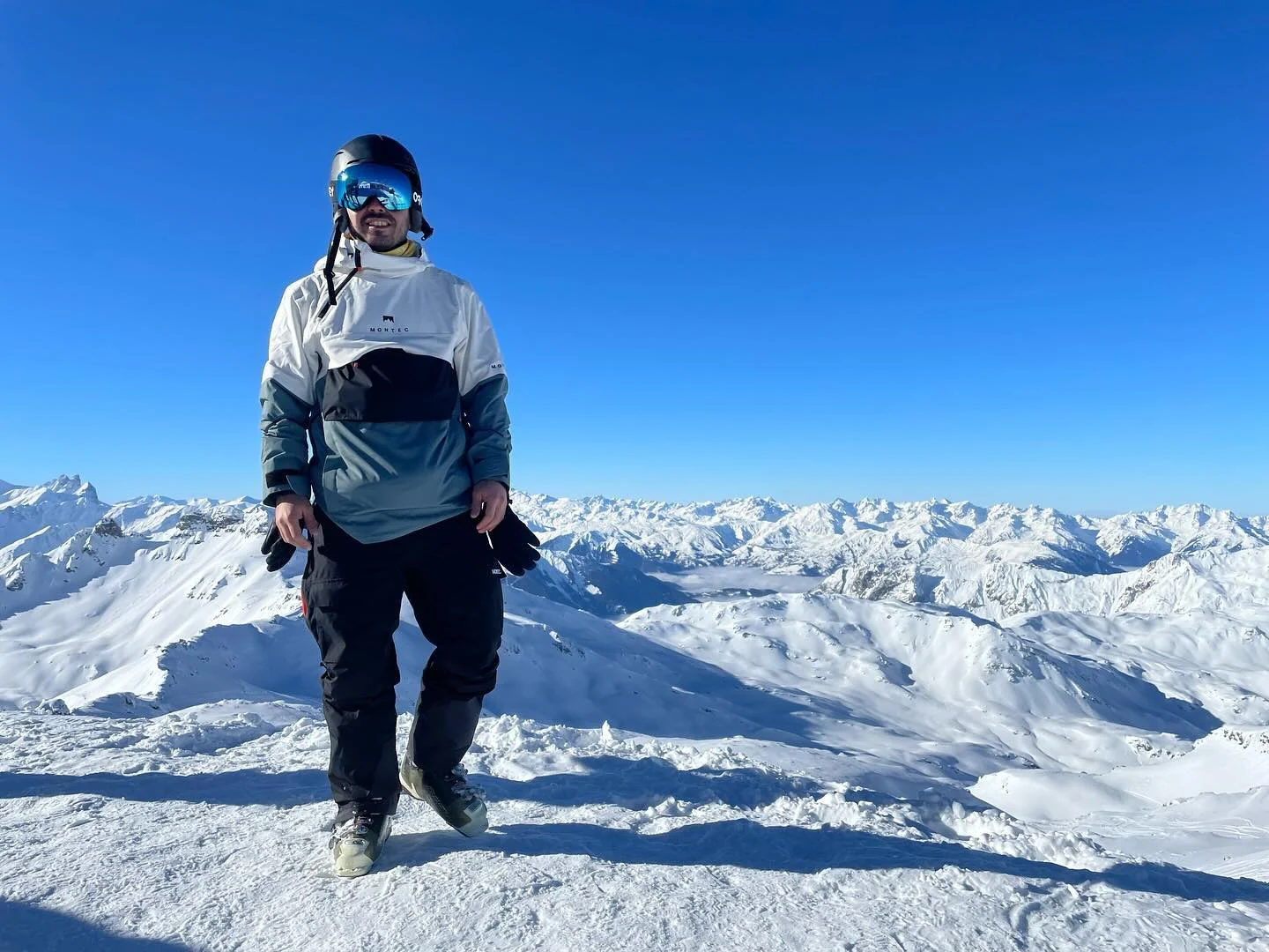 A photo of me on the slopes from my ski trip to France.