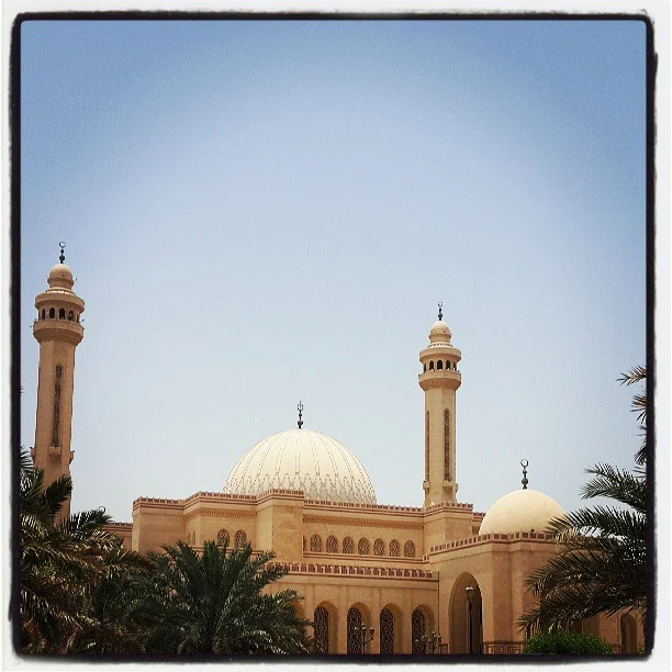 A mosque and minarets from my trip to Bahrain.