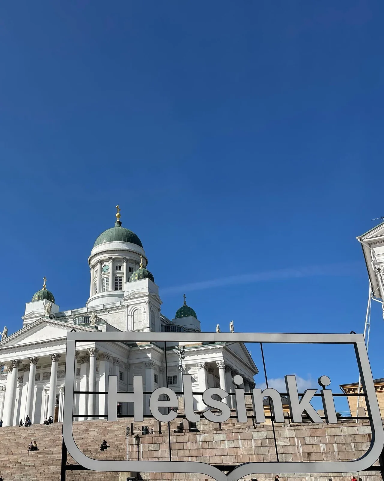 A white building and square from my trip to Finland.
