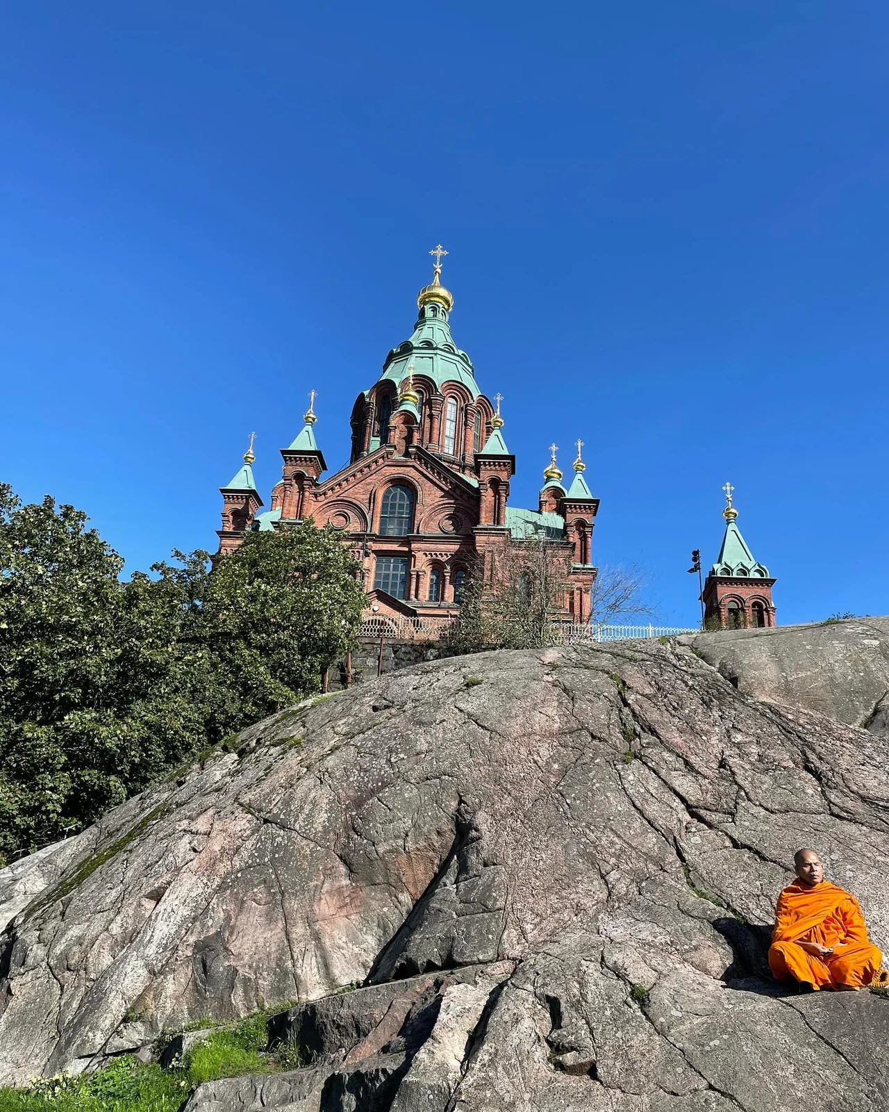 A building on rocky ground from my trip to Finland.