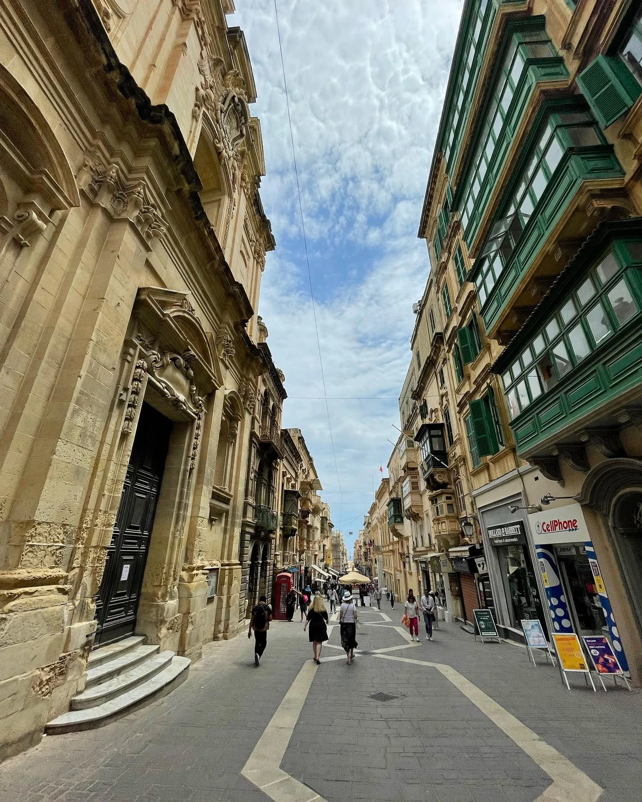 A narrow street and stone buildings from my trip to Malta.