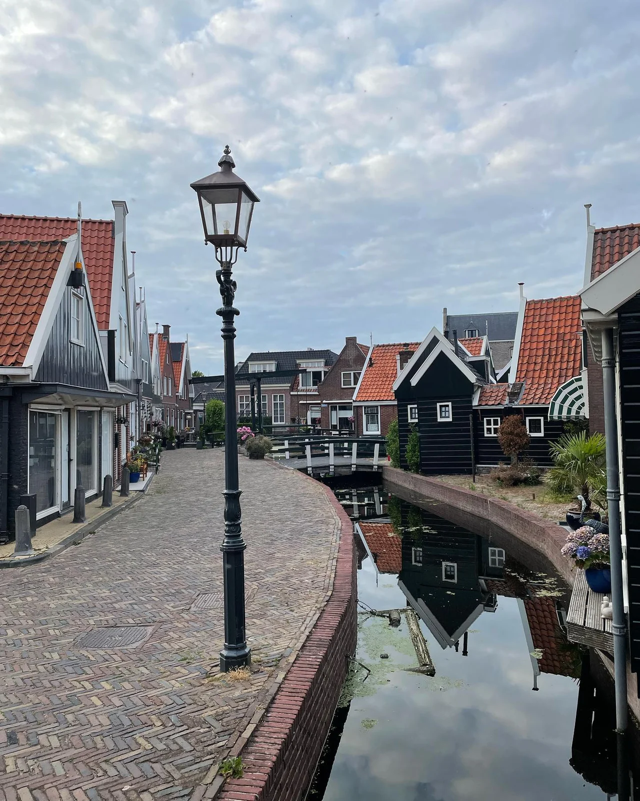 A windmill and canal from my trip to the Netherlands.